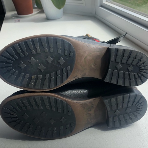 Steve Madden Lindley Biker Boots Knee High Black Leather size 7 - Picture 3 of 16